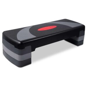 Everfit aerobic step platform with 3-level height adjustment and anti-slip surface, 78cm wide