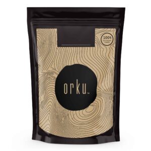 Organic maca powder in resealable pouch, Lepidium meyenii root superfood for energy and vitality