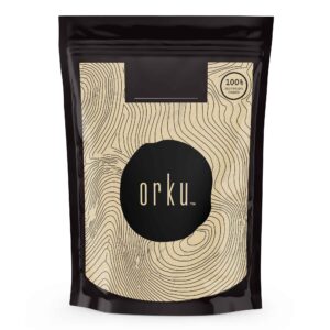 Organic ashwagandha root powder in resealable pouch, herbal superfood for vitality and balance