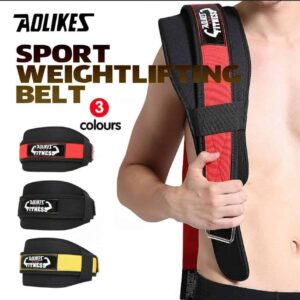 Black L weight lifting belt back support – pro nylon training belt for men and women, designed for barbell and dumbbell training