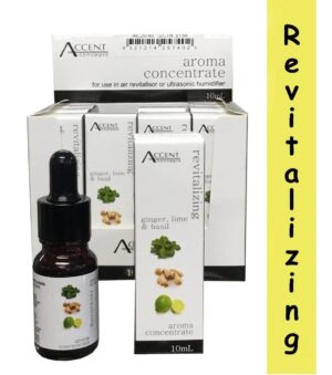 Accent Essentials revitalizing aroma oil 12 pack with ginger, lime & basil blend for humidifiers
