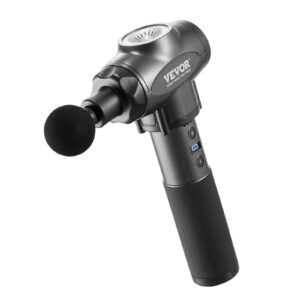 VEVOR massage gun deep tissue with 6 heads, 9 speeds, and rechargeable battery for muscle recovery