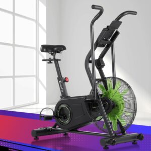 Everfit air resistance exercise bike with dynamic arm cranks, steel flywheel, and tablet holder