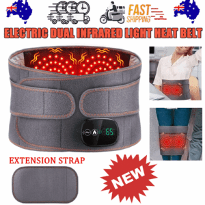 Electric dual infrared lumbar support belt with heat, massage, and rechargeable battery
