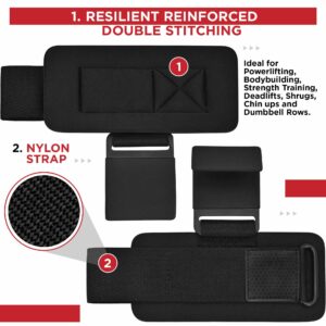 Close-up of lifting strap showing double stitching and nylon texture; ideal for heavy lifting exercises