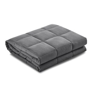 Giselle weighted blanket 5kg adult size in dark grey with microfibre cover and glass bead filling