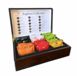 Long’s Tea Explorer Collection Tea Chest with 18 premium teas in elegant packaging