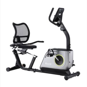 Everfit recumbent exercise bike with breathable mesh backrest and magnetic resistance for low-impact home cardio training