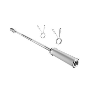 120cm chrome dumbbell bar with knurled grip and spring collars for adjustable weight training
