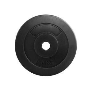 Everfit 10kg black weight plate with compact design and standard centre hole for barbell use