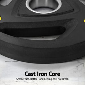 Everfit 5kg weight plate close-up showing cast iron core with durable rubber coating for compact, reliable strength training and home gym use