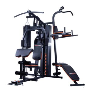 powertrain multi station home gym with punching bag