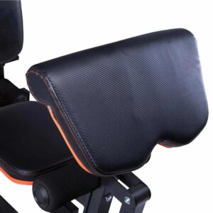 Powertrain professional multi gym featuring thick padded adjustable backrest for comfort and support during strength training exercises