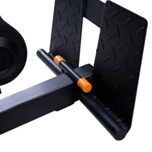 Powertrain professional multi gym showing heavy-duty non-slip steel foot plates for stable leg press and lower body exercises