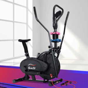 Elliptical cross trainer with adjustable resistance for low-impact home cardio and full-body fitness workouts