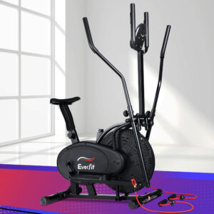 Elliptical cross trainer with adjustable resistance and pulse monitoring for low-impact home cardio workouts