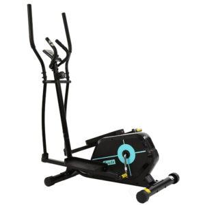 Everfit magnetic elliptical cross trainer with adjustable resistance, dual-action handlebars, LCD monitor and compact home fitness design