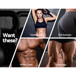 12kg kettlebell promoting full body strength training, muscle building, conditioning workouts and functional fitness exercises for home and gym use