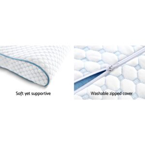 Cool gel memory foam contour pillow featuring a removable washable zippered cover and supportive ergonomic construction