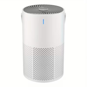 Portable HEPA air purifier with 3-in-1 filtration system and USB-powered desktop design for cleaner indoor air