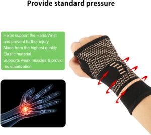 compression wrist support sleeve providing stabilisation and pressure support for weak wrists during training recovery sports and daily movement