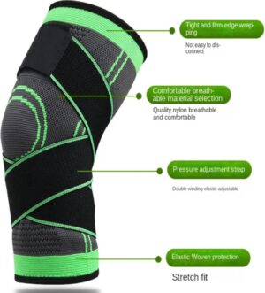 adjustable knee support sleeve with breathable compression fabric and support straps