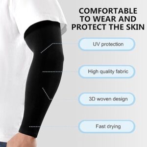Black UV protection compression arm sleeve with breathable fast-drying fabric designed for sports, outdoor training, and everyday comfort.