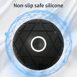 Rechargeable vibrating massage ball featuring a non-slip silicone exterior for targeted muscle relief, recovery training and deep tissue massage therapy
