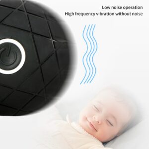 Low noise rechargeable massage ball delivering powerful vibration therapy for muscle relaxation, recovery training and myofascial release at home or in the gym
