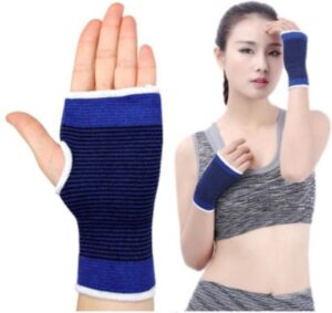 blue wrist support sleeve designed for sports training recovery gym workouts and everyday wrist support