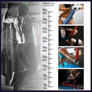 Heavy duty natural latex resistance bands used for pull up assistance, strength training, mobility exercises, stretching, rehabilitation and lower body workouts