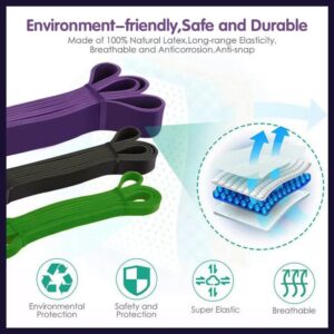 Set of natural latex resistance loop bands highlighting durability, elasticity, flexibility and strength training performance for home and gym workouts