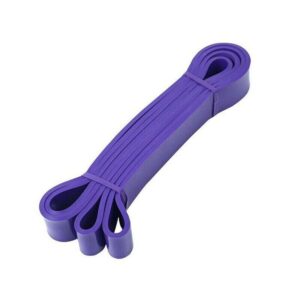 Purple natural latex resistance loop band for advanced strength training, assisted pull ups, mobility exercises and full body fitness workouts