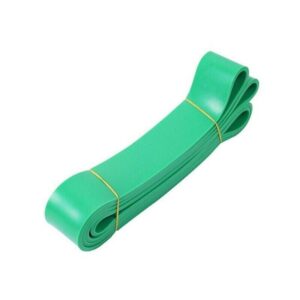 Green natural latex resistance loop band for advanced strength training, assisted pull ups, mobility exercises and full body fitness workouts