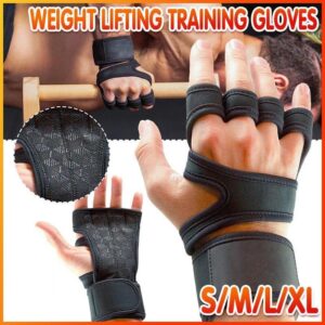Weight lifting gloves with silicone padded palms and non-slip grip for gym workouts and strength training