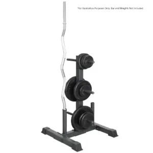 CORTEX standard weight tree rack with multiple weight plate storage pegs and vertical barbell holder for organised home gym storage