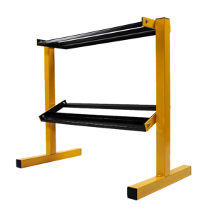 Dumbbell storage rack with two-tier steel design for organising weights in home and commercial gyms