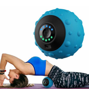 Rechargeable vibrating massage ball supporting back recovery, mobility training, muscle relaxation and targeted deep tissue massage after exercise and workouts