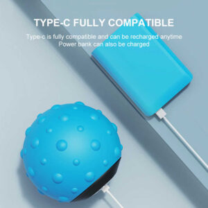 Portable vibrating massage ball with USB-C charging support for muscle recovery, trigger point therapy and on-the-go deep tissue massage relief
