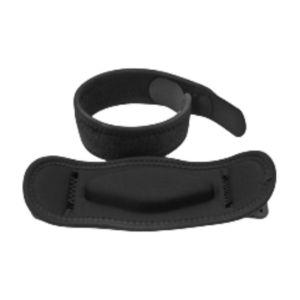 pair of padded compression elbow braces with adjustable straps and sponge cushioning designed for sports support training and elbow protection