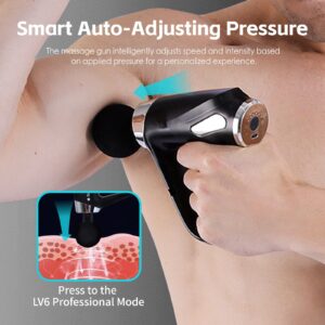 Remology Impact Therapy massage gun automatically adjusting speed and intensity based on applied pressure during muscle recovery treatment