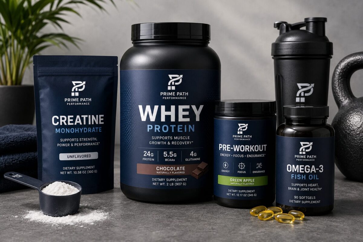 Fitness supplements and wellness products for recovery, performance, strength, and active lifestyles at Prime Path Performance