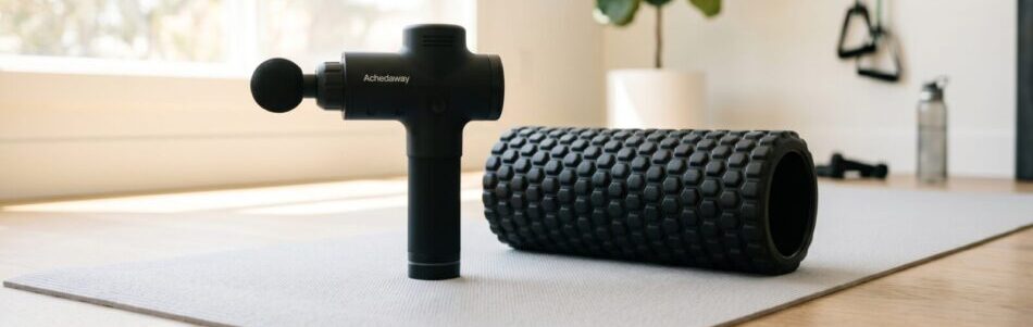 Massage gun and massage roller used for muscle recovery after exercise