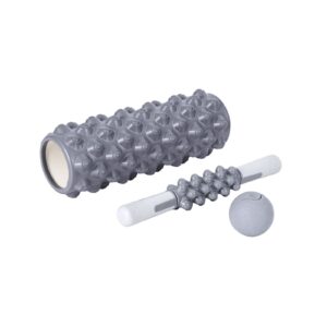 Complete recovery and mobility kit featuring deep tissue foam roller, massage stick and massage ball for muscle relaxation, fascia release and flexibility training exercises