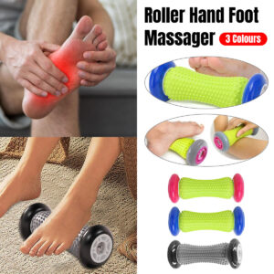 Textured foot recovery massage rollers in assorted colours designed for plantar fascia support, foot pain relief and muscle relaxation