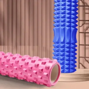 Deep tissue foam roller featuring textured massage zones for muscle recovery, flexibility, mobility exercises and self massage therapy support