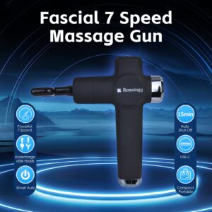 Remology Fascial 7 Speed massage gun with interchangeable massage head for muscle recovery, sports recovery and deep tissue massage support.