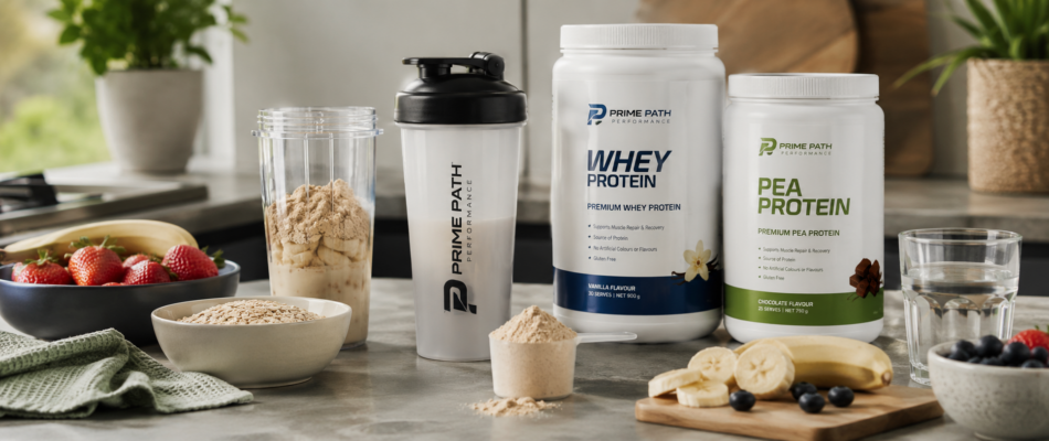 Protein for muscle recovery with whey and plant-based protein after exercise
