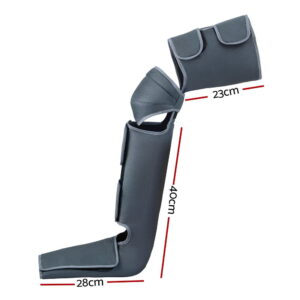 Livemor air compression leg massager sleeve with adjustable hook-and-loop closures and dimensions