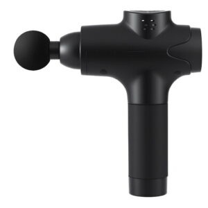 Black Everfit massage gun fitted with a round foam massage head